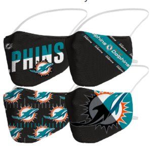 Miami Dolphins Fanatics Branded Adult Variety Face Covering 4-Pack
